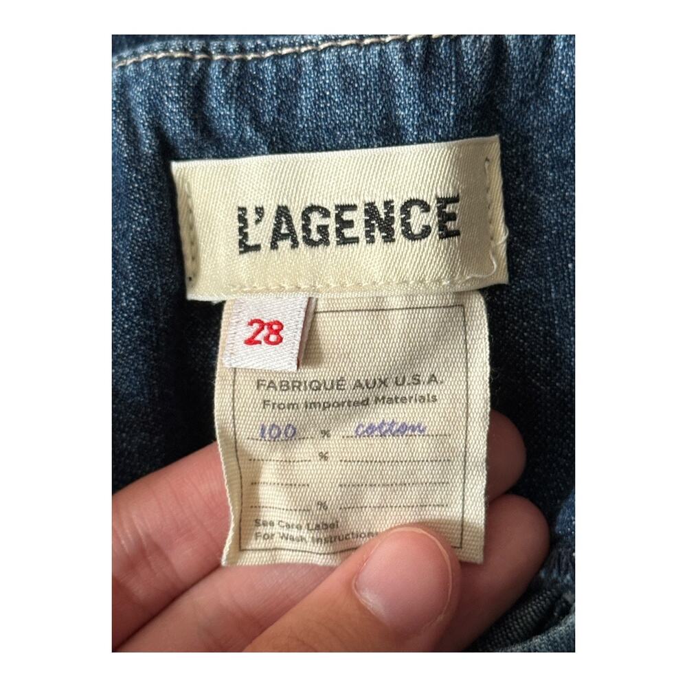 L'AGENCE pants Violette Cotton Paperbag blue size 28 - Picture 5 of 8